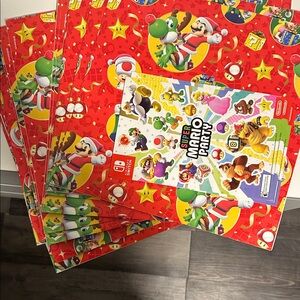 Vintage Mario Bros wrapping paper/ Stickers